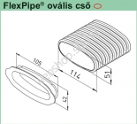 FRS-R 51 tip. Ovális keresztmetszetű flexibilis cső (20 m/tekercs) FRS ovális flexibilis csőrendszerhez NA 51 mm